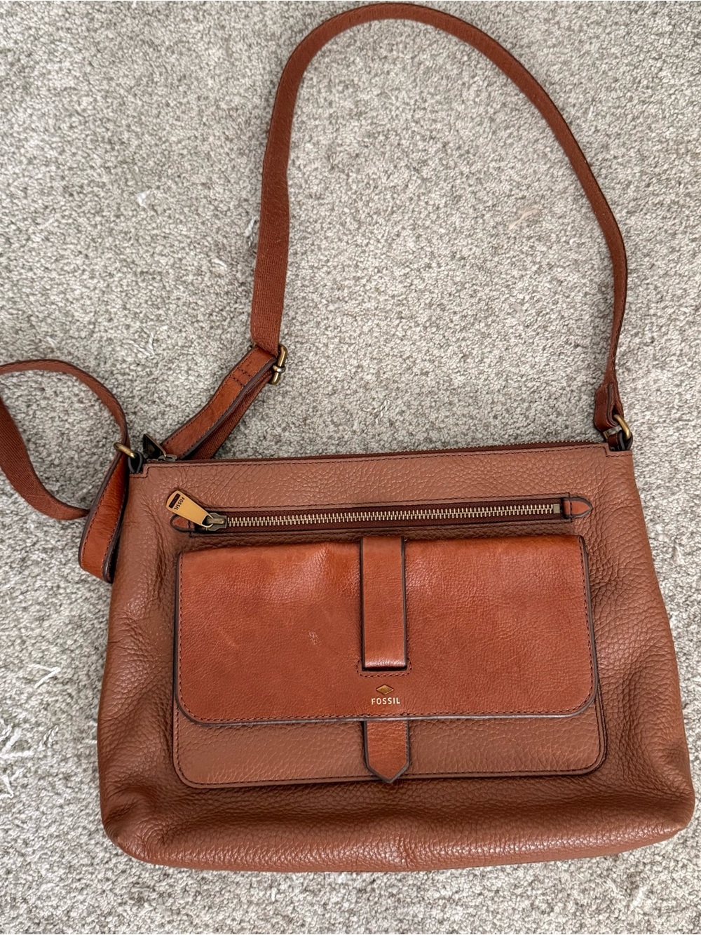 Fossil Brown Leather Satchel Bag